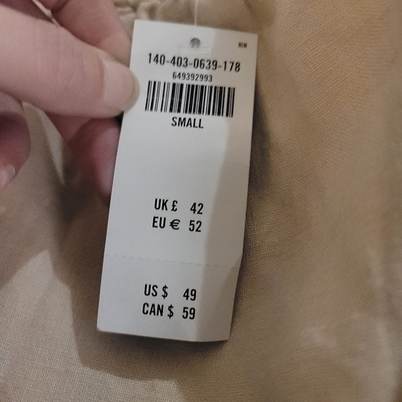 NWT Abercrombie & Fitch Off-The-Shoulder Linen-Blend Top - Picture 7 of 8